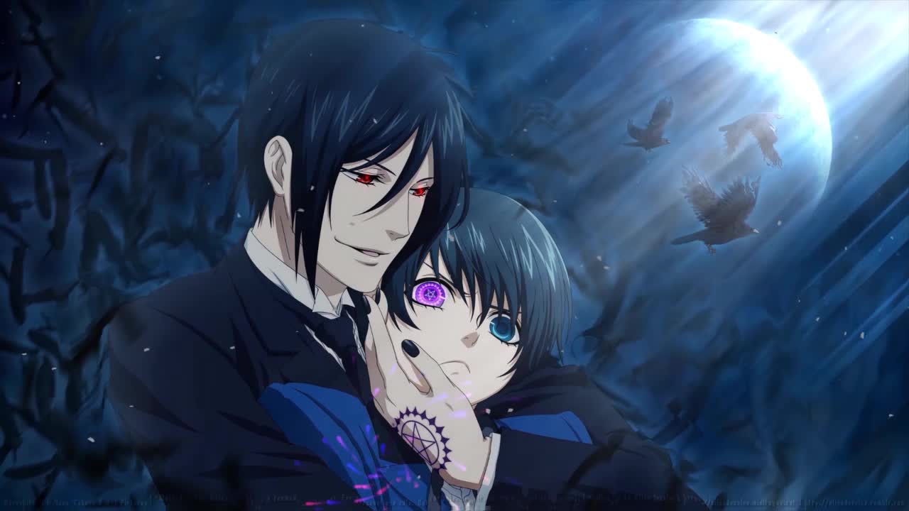 Ciel Phantomhive And Sebastian Michaelis In The Moonlight Black Butler HD Live Wallpaper For PC