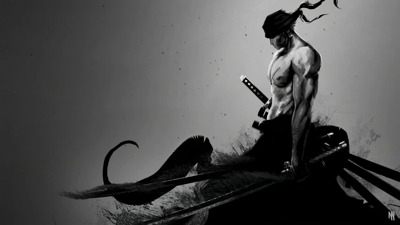 Zoro One Piece Black White HD Live Wallpaper For PC