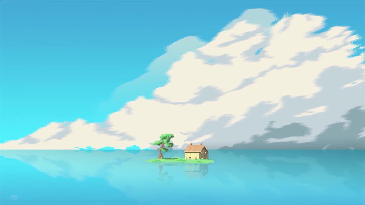 Pixel House On The Sea HD Live Wallpaper For PC