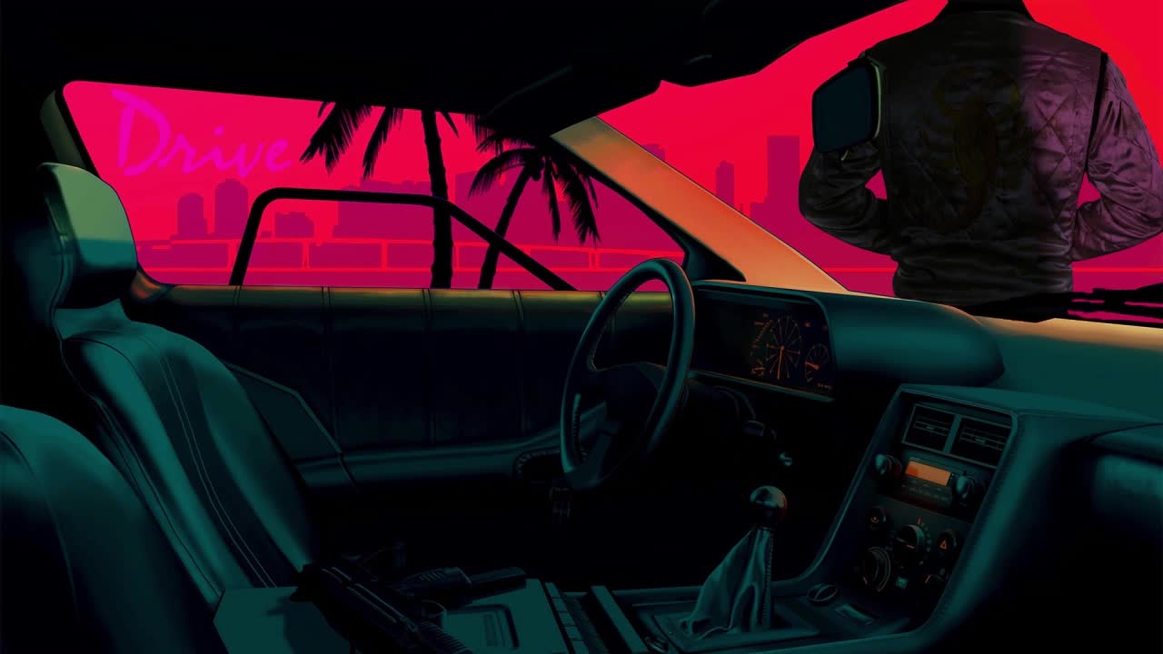 Man And Car In Cyberpunk World HD Live Wallpaper For PC