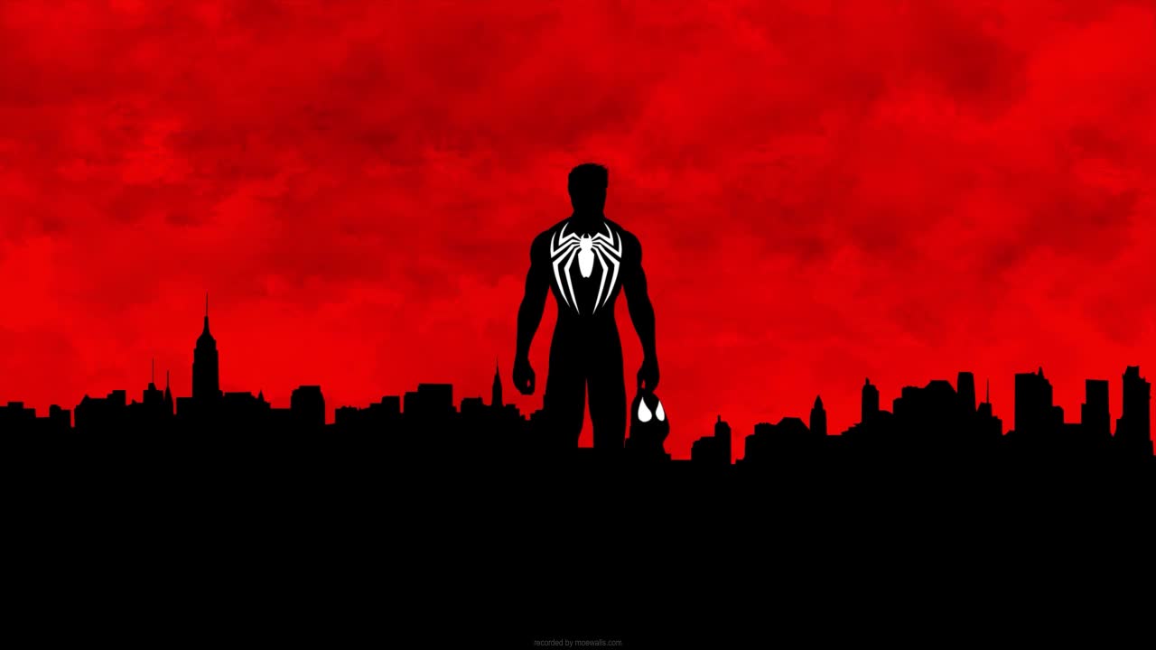 Spiderman Silhouette Building HD Live Wallpaper For PC