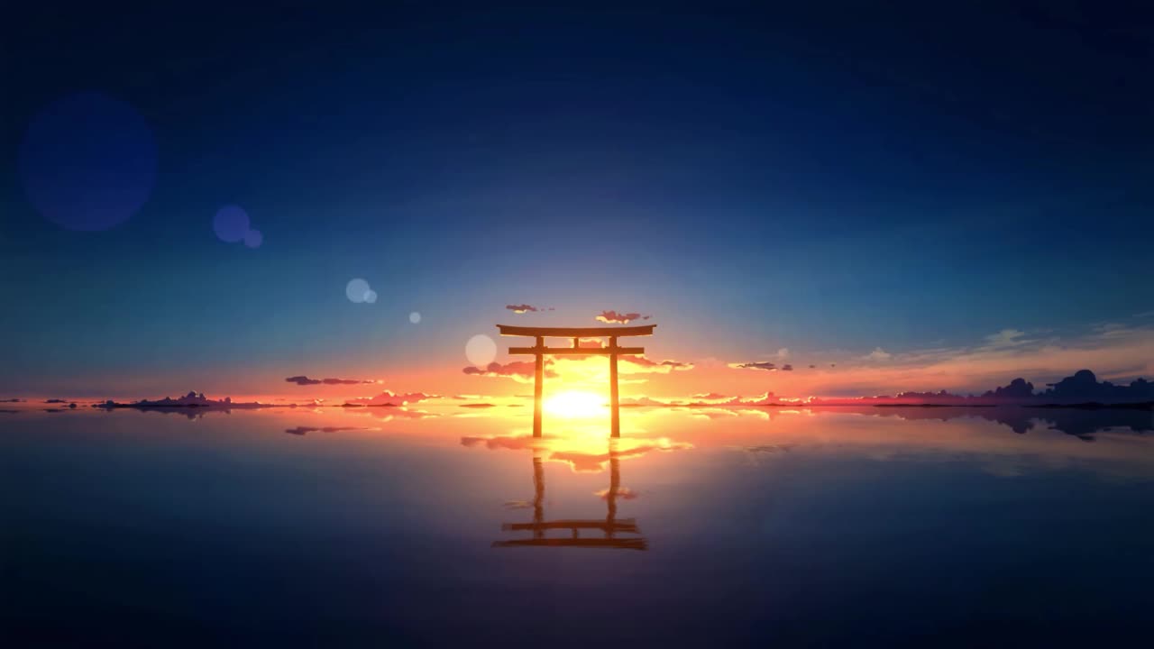 Torii Sunset HD Live Wallpaper For PC