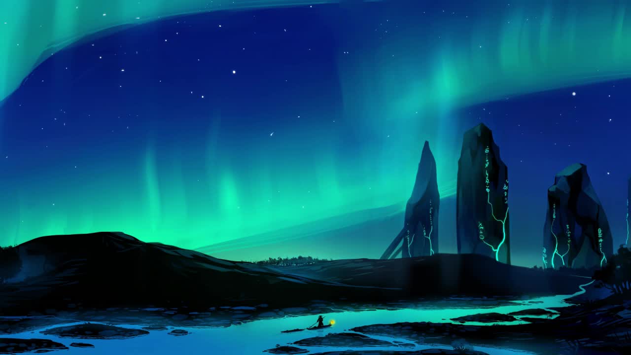 Aurora Borealis On The River HD Live Wallpaper For PC