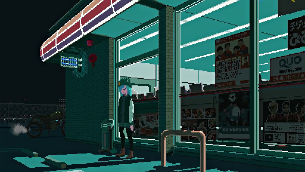 Girl Smoking In Front Of The Store At Night HD Live Wallpaper For PC