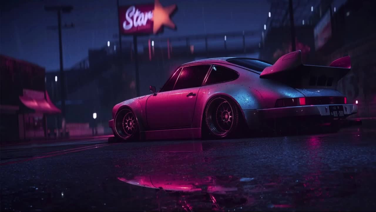 Porsche In The Rain HD Live Wallpaper For PC