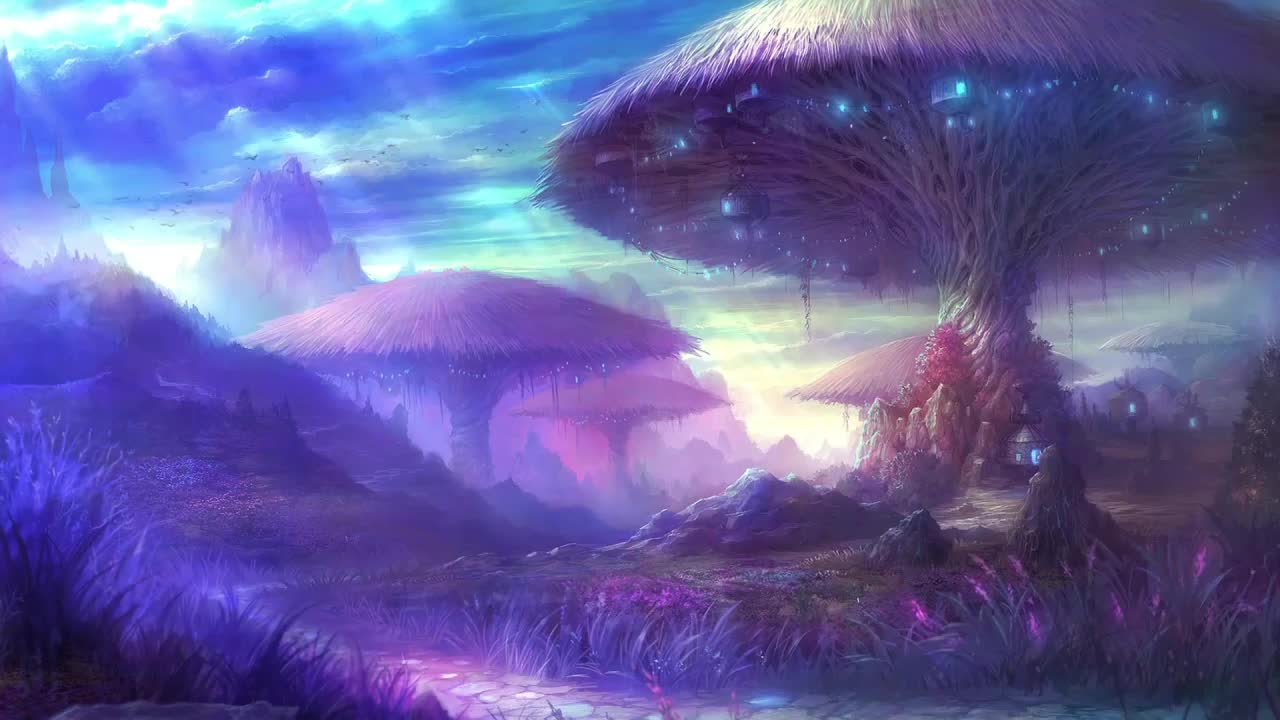 Giant Mushroom Village HD Live Wallpaper For PC