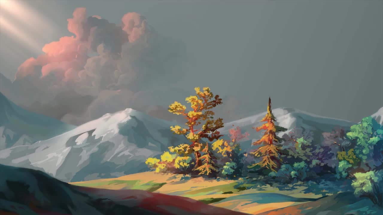 Trees And Mountains Under The Sun HD Live Wallpaper For PC