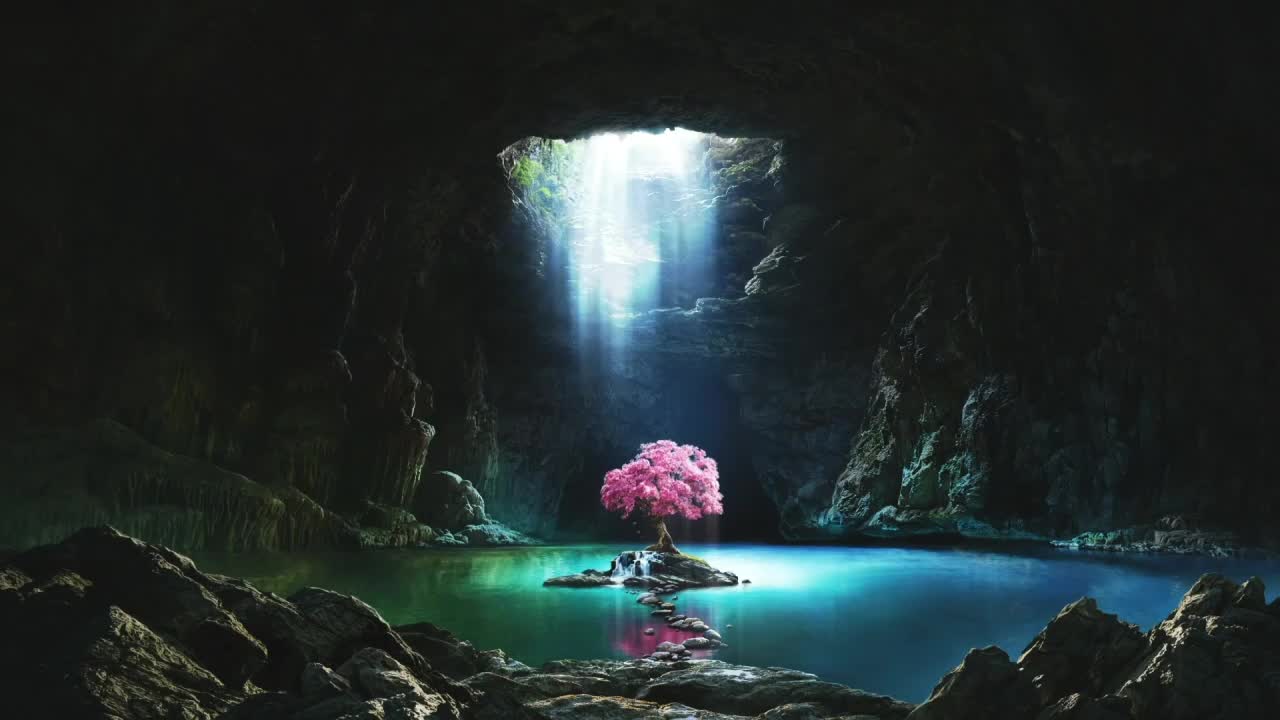 Lonely Sakura Tree Middle Lake HD Live Wallpaper For PC