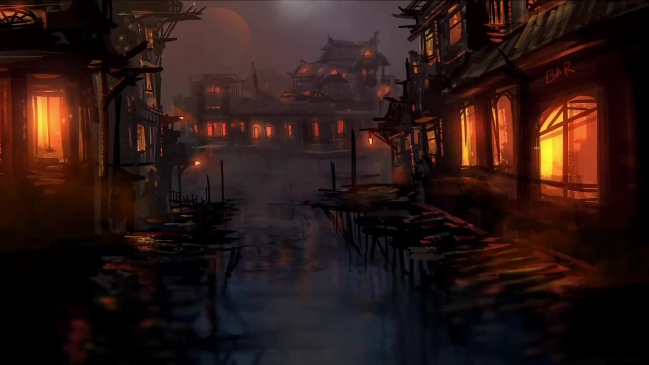 Sea Village At Night HD Live Wallpaper For PC