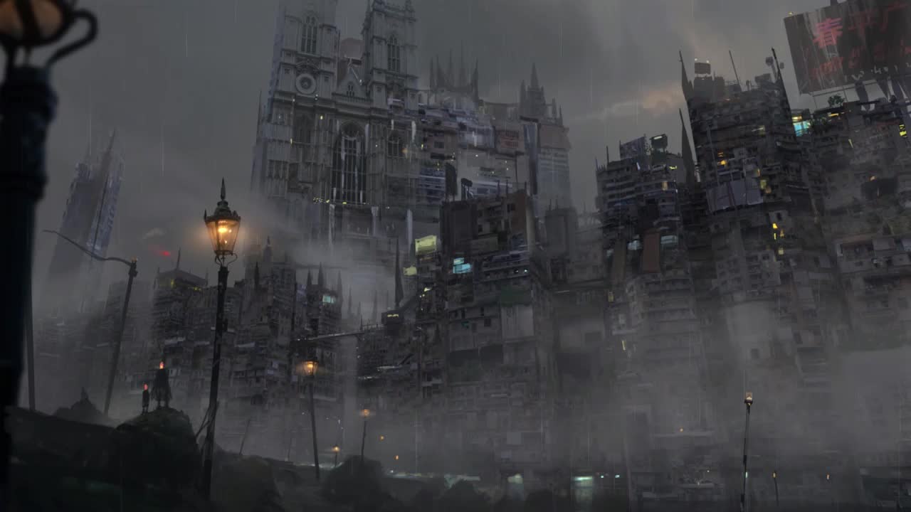Rain In The Sci Fi City HD Live Wallpaper For PC