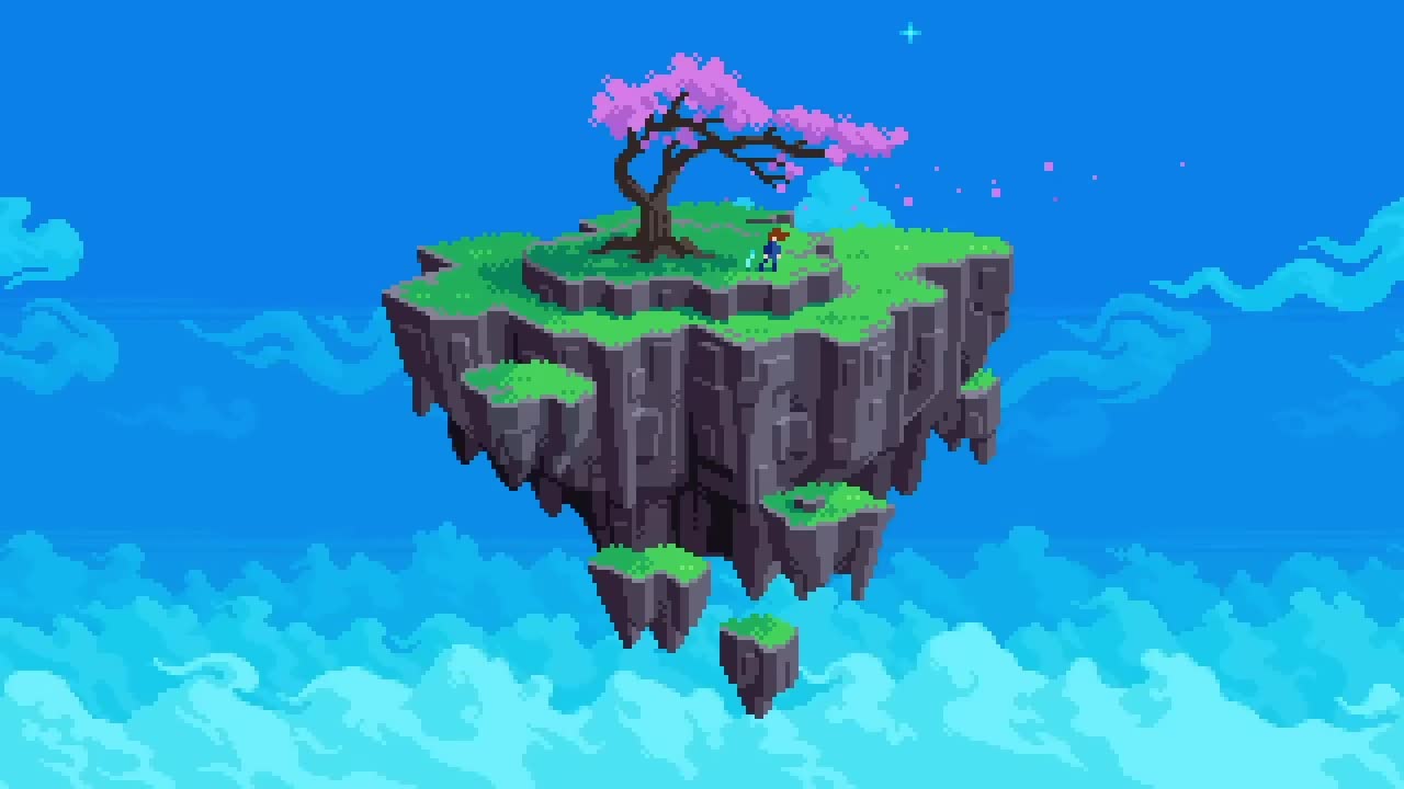 Sky Island Pixel HD Live Wallpaper For PC