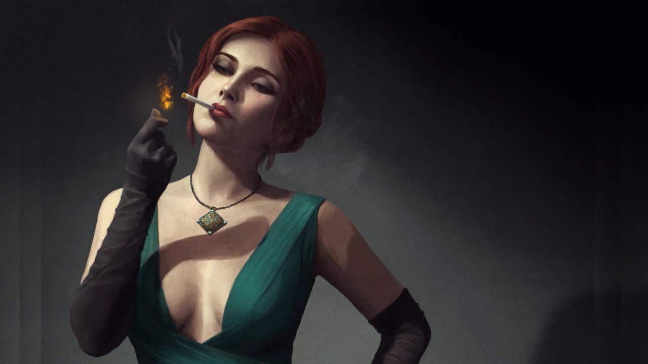 Noir Triss The Witcher HD Live Wallpaper For PC