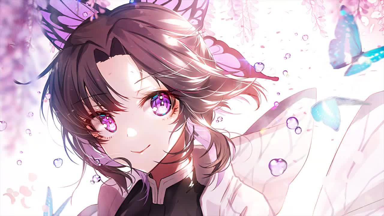 Shinobu Kochou And Butterfly Kimetsu No Yaiba HD Live Wallpaper For PC