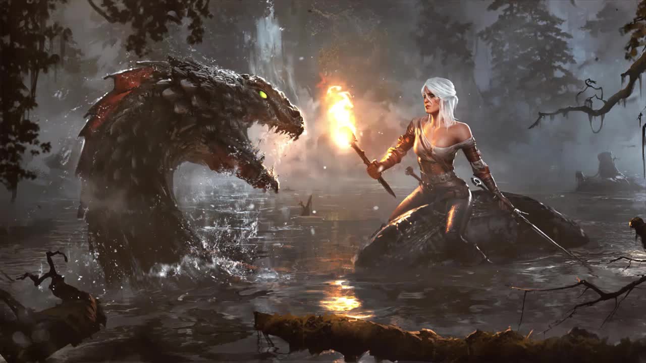 Ciri Vs Swamp Monster The Witcher 3 Wild Hunt HD Live Wallpaper For PC
