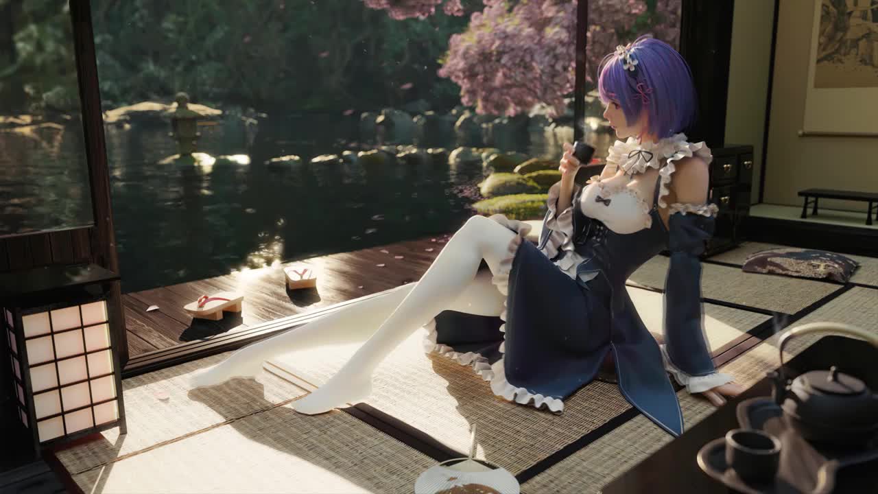 Rem Drinking Tea Re Zero HD Live Wallpaper For PC