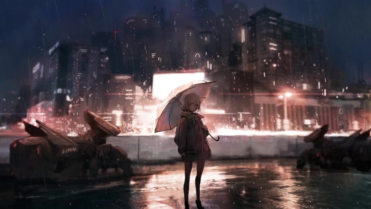 Umbrella Anime Girl 1 HD Live Wallpaper For PC