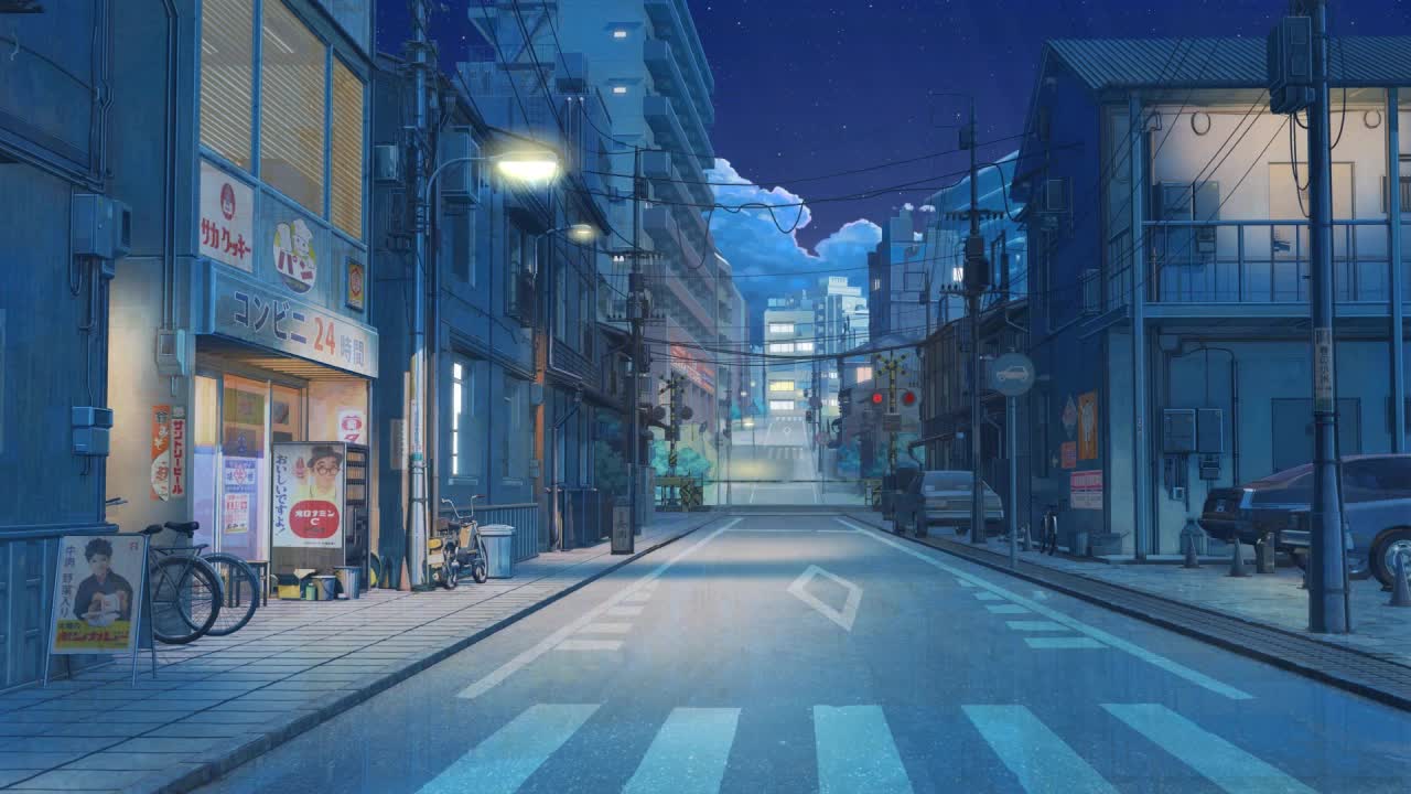 Japanese Street At Night HD Live Wallpaper For PC