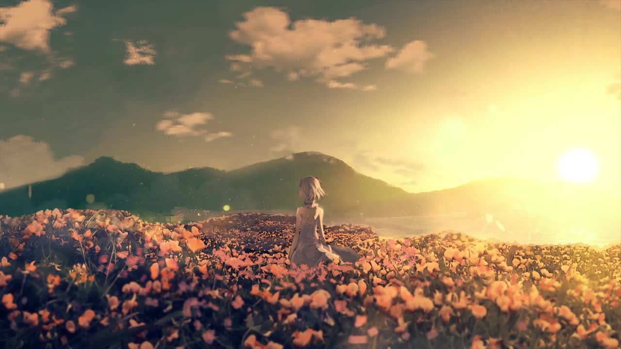 Anime Girl In Flower Field HD Live Wallpaper For PC