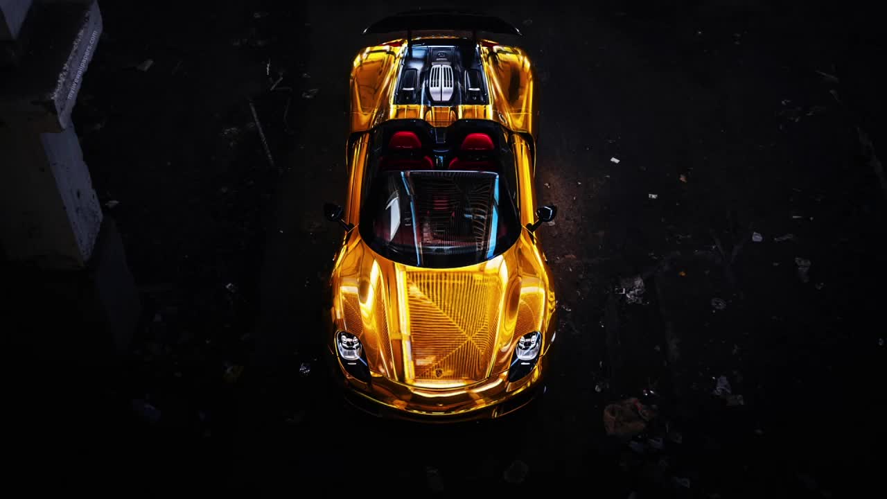 Gold Porsche HD Live Wallpaper For PC