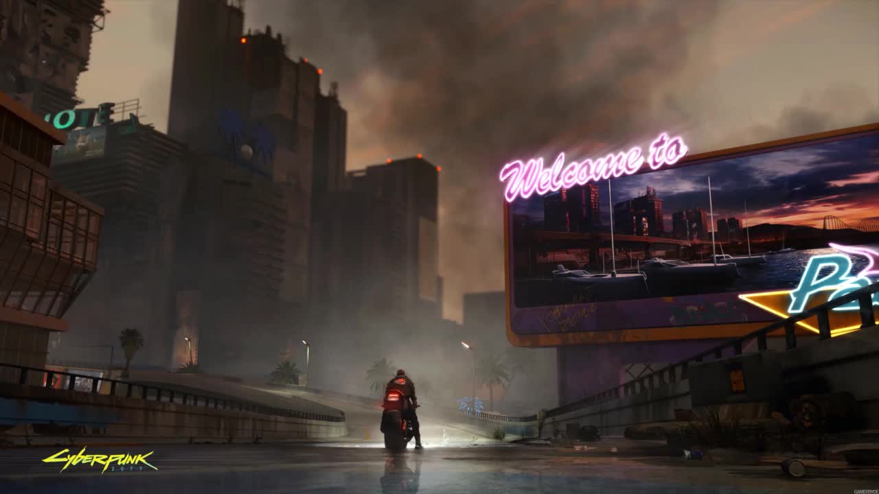 V Riding Motorbike Cyberpunk 2077 HD Live Wallpaper For PC