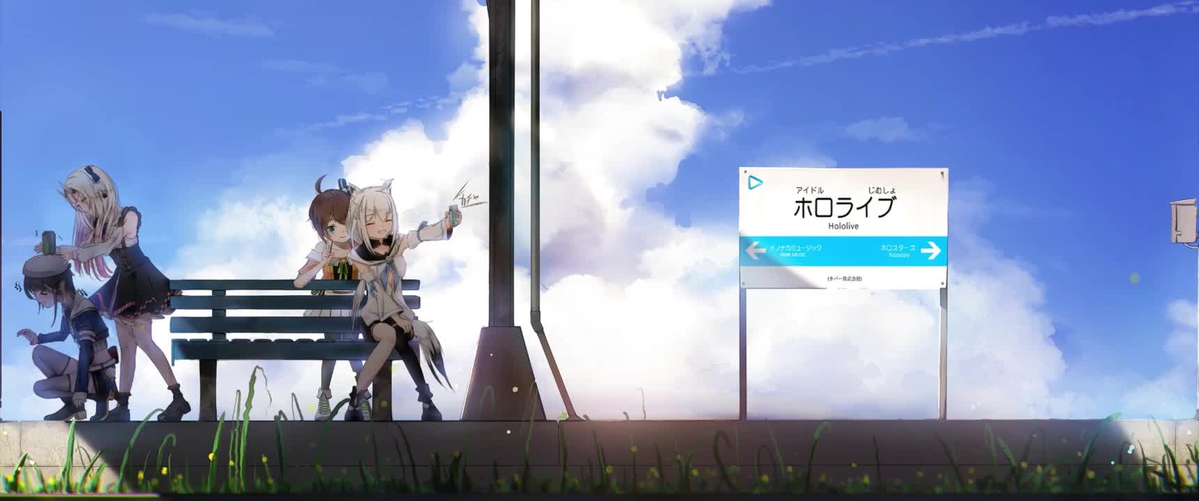 Virtual Youtubers At The Train Station HD Live Wallpaper For PC
