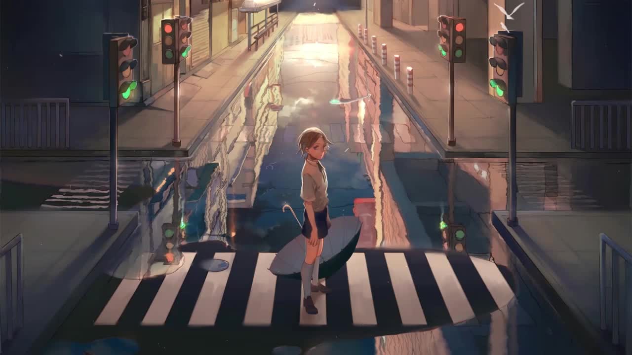 Anime Boy Holding An Umbrella Standing On The Street HD Live Wallpaper For PC