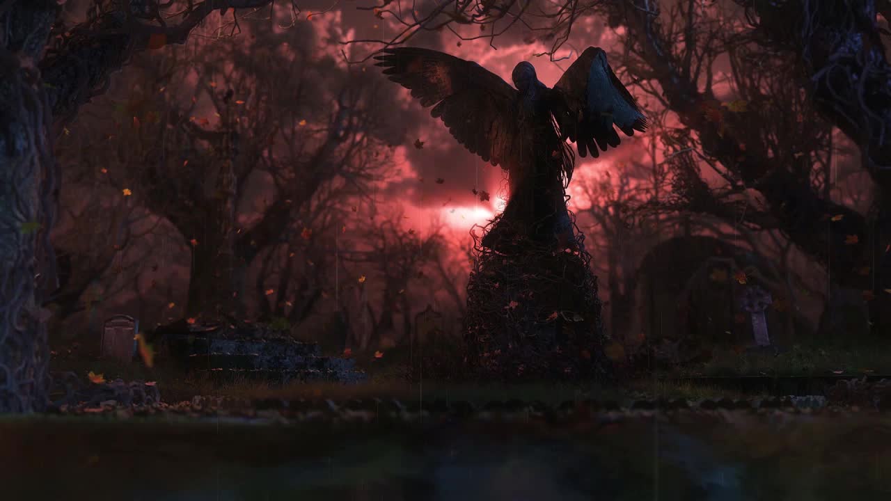 Raining In The Cemetery HD Live Wallpaper For PC live wallpaper
