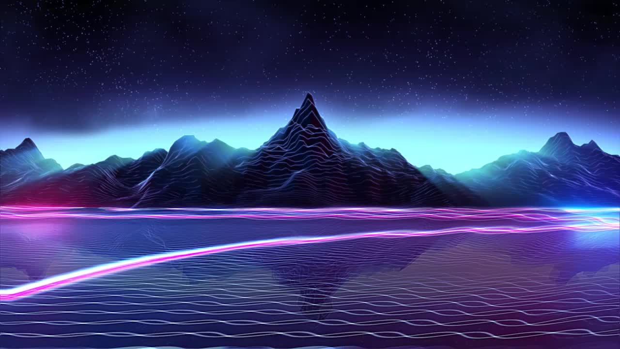 Synth Mountain HD Live Wallpaper For PC live wallpaper