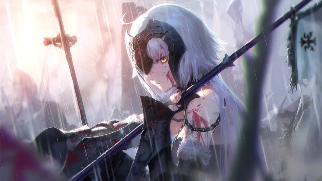 Jeanne Darc Alter In The Rain Fate Grand Order HD Live Wallpaper For PC