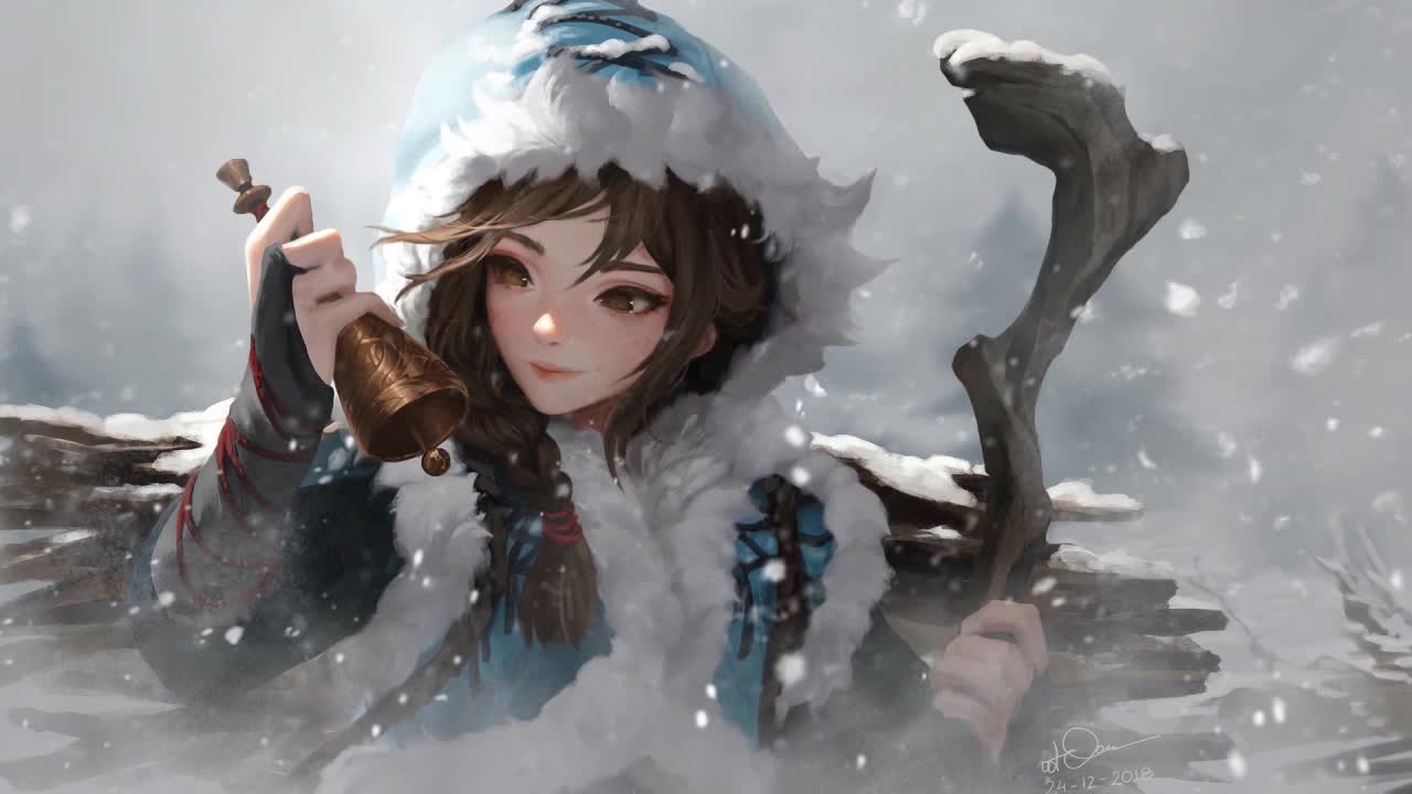Fantasy Girl In The Snow HD Live Wallpaper For PC