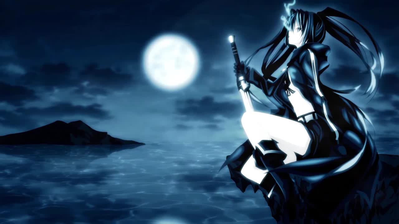 Mato Kuroi Moonlight Black Rock Shooter HD Live Wallpaper For PC