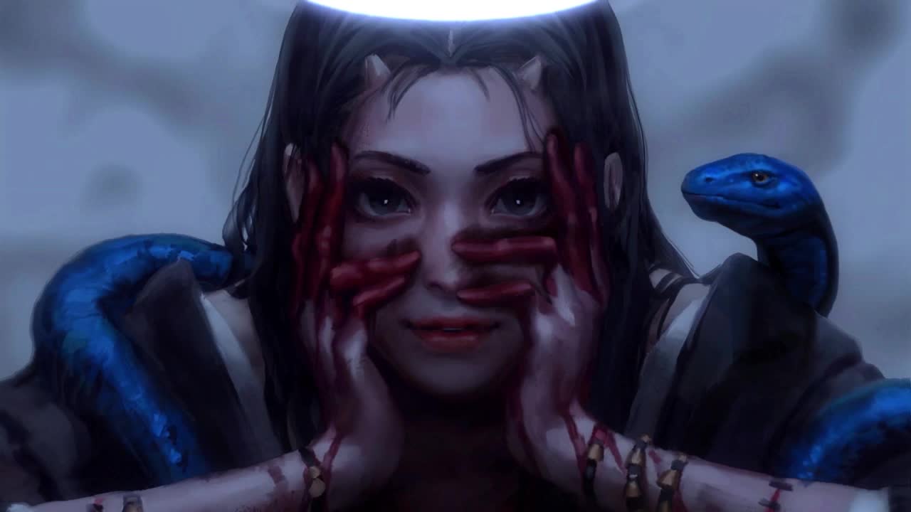Oni Girl And A Snake HD Live Wallpaper For PC