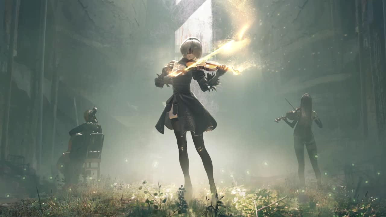 2b Playing Violin Nier Automata HD Live Wallpaper For PC