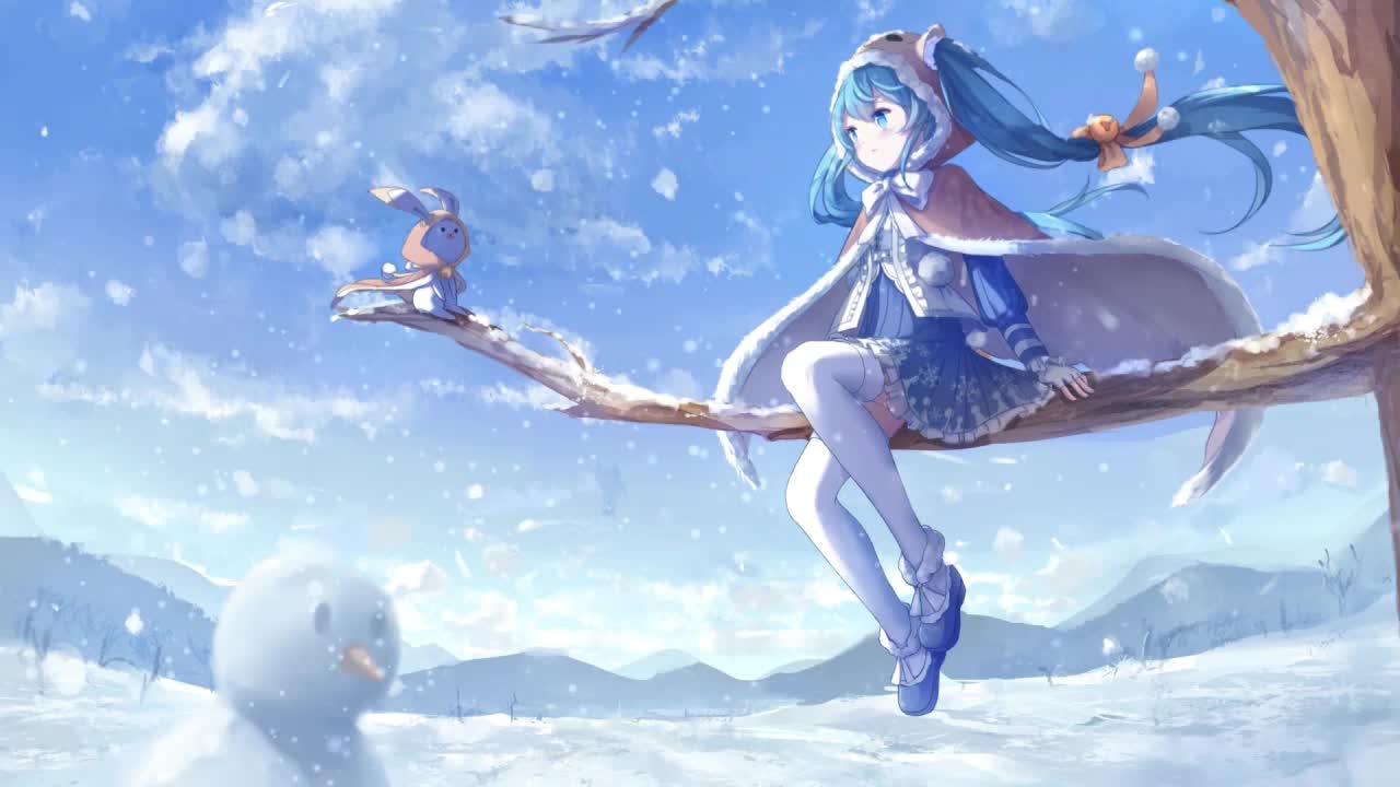 Hatsune Miku Snow Winterland Vocaloid HD Live Wallpaper For PC