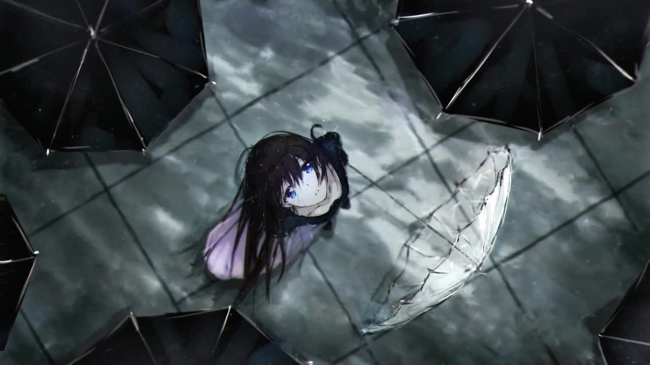 Anime Girl In The Rain HD Live Wallpaper For PC