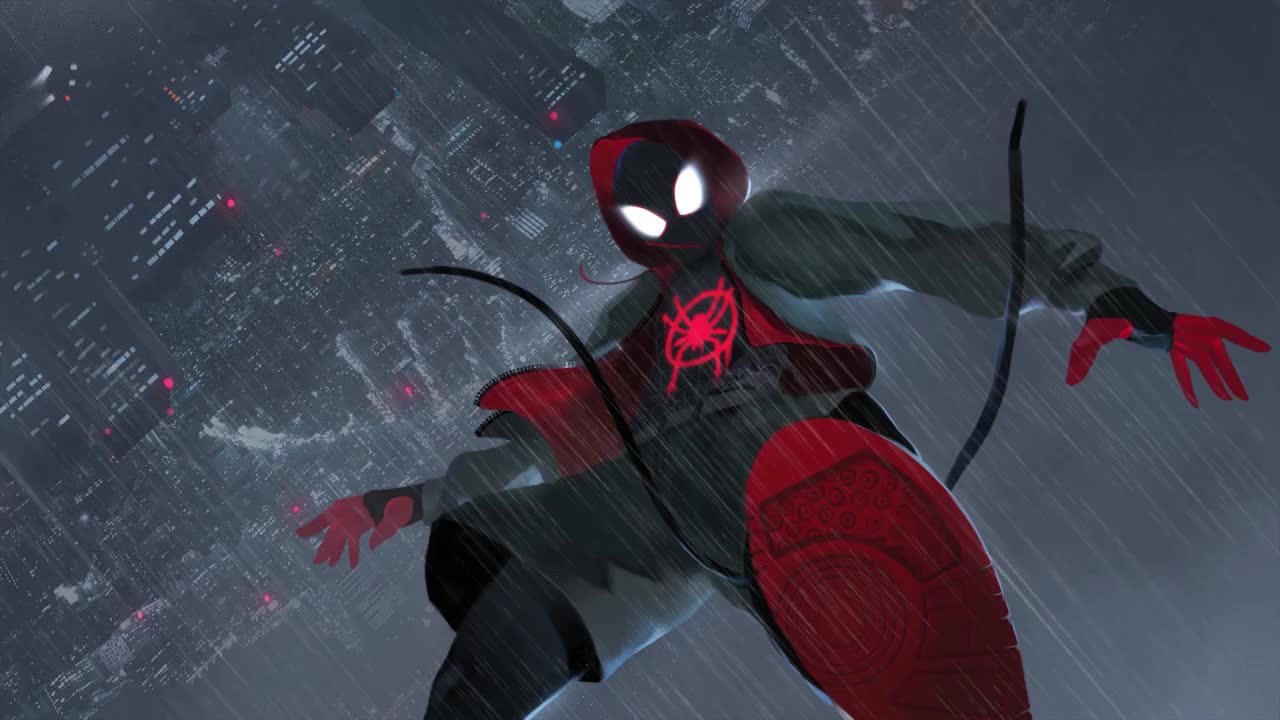 Miles Morales In The Sky Spider Man Into The Spider Verse HD Live Wallpaper For PC