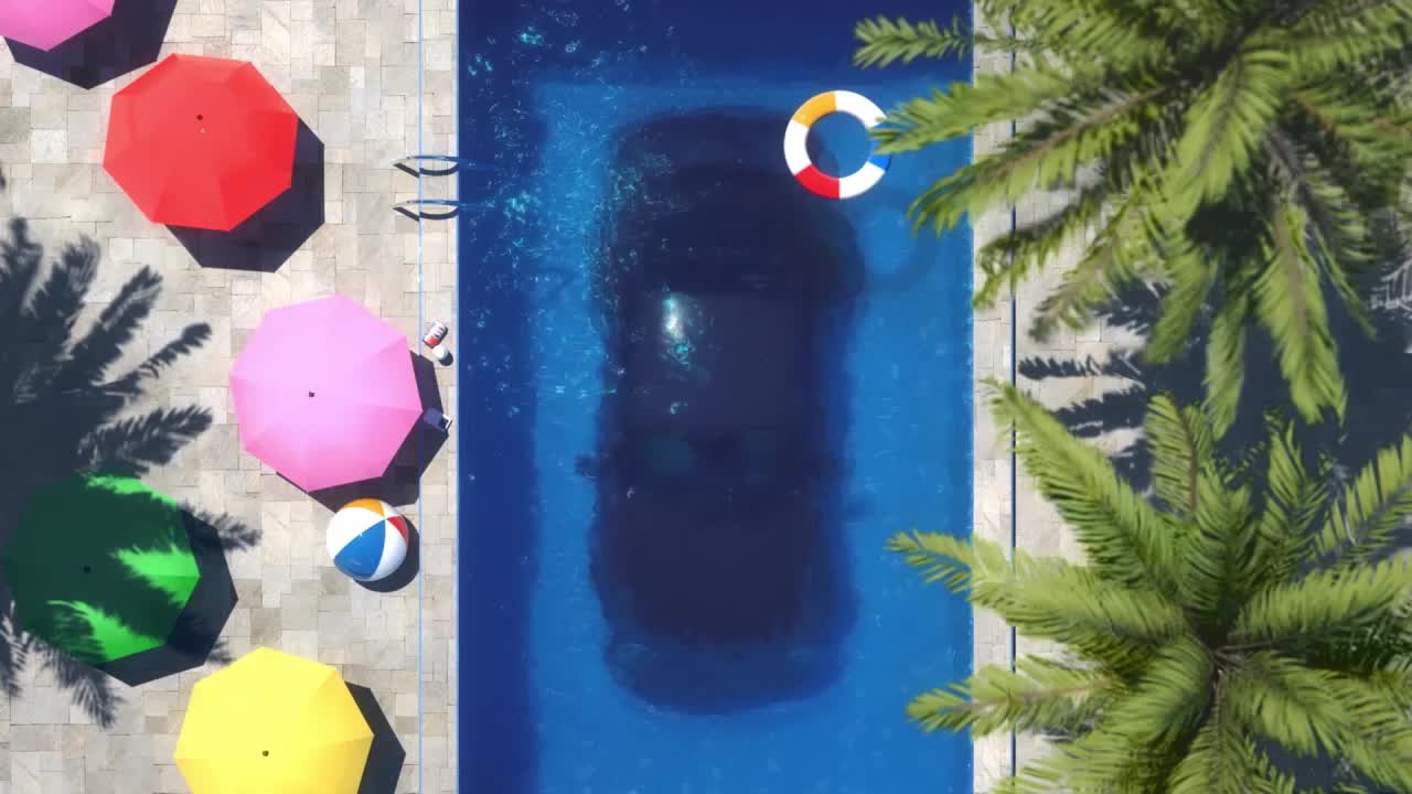 Car In Swimming Pool HD Live Wallpaper For PC