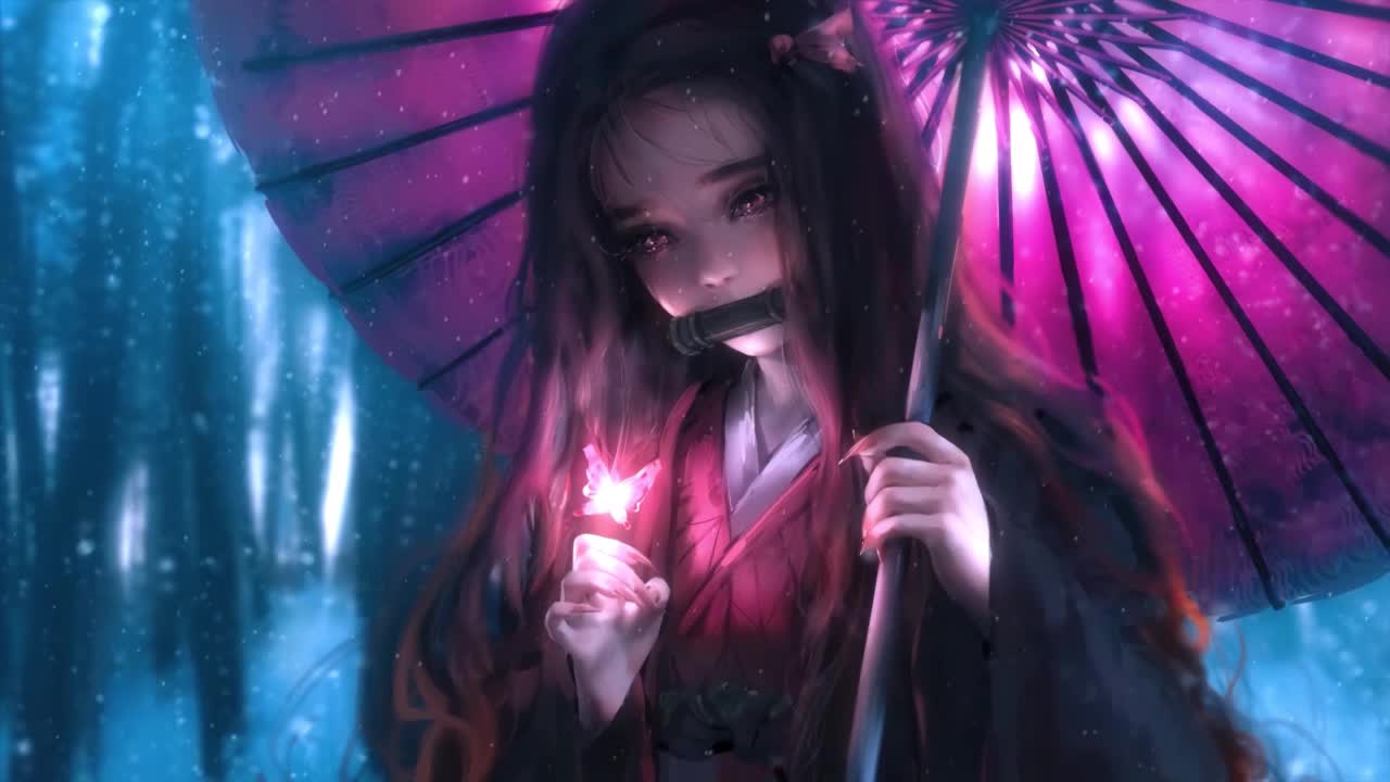 Nezuko Kamado Butterfly Kimetsu No Yaiba HD Live Wallpaper For PC