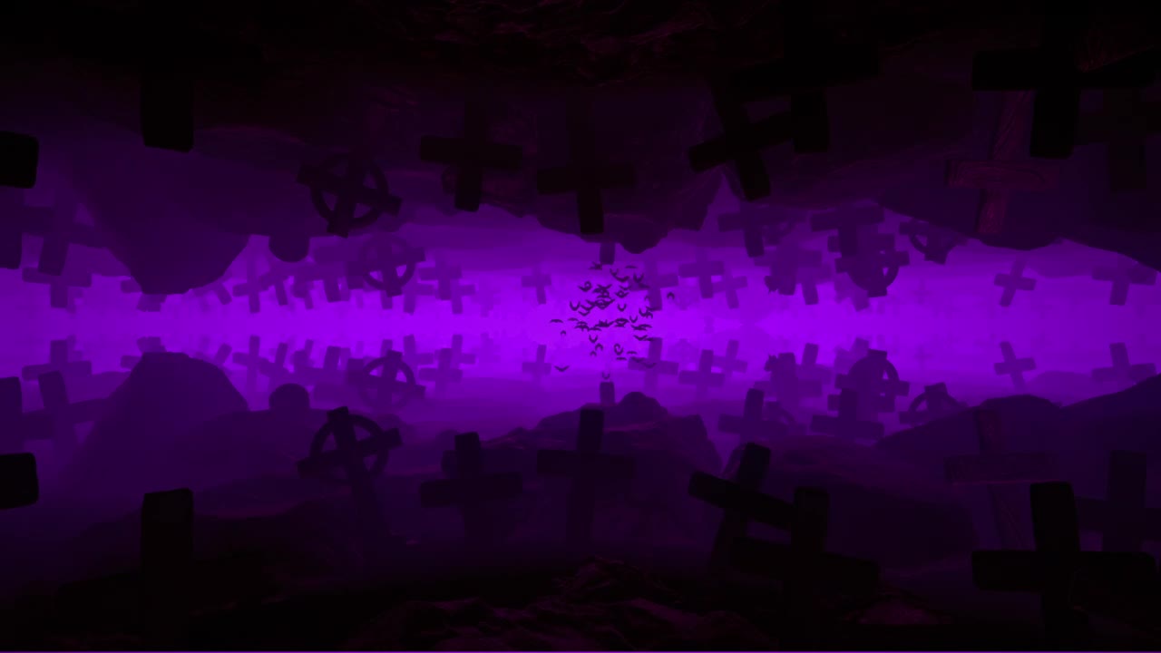 Stock Video 3d abstract scenery of a graveyard and vampires PC Live Wallpaper
