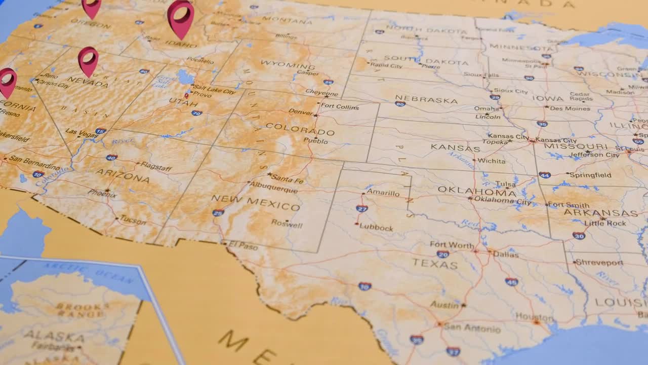 Stock Video 3d animated pins in each state on a us map PC Live Wallpaper