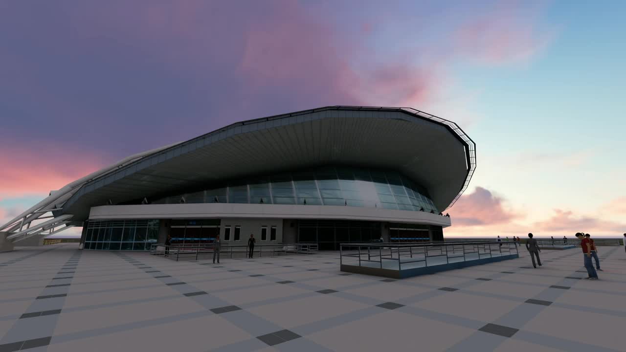 Stock Video 3d animation of a building and pedestrians PC Live Wallpaper