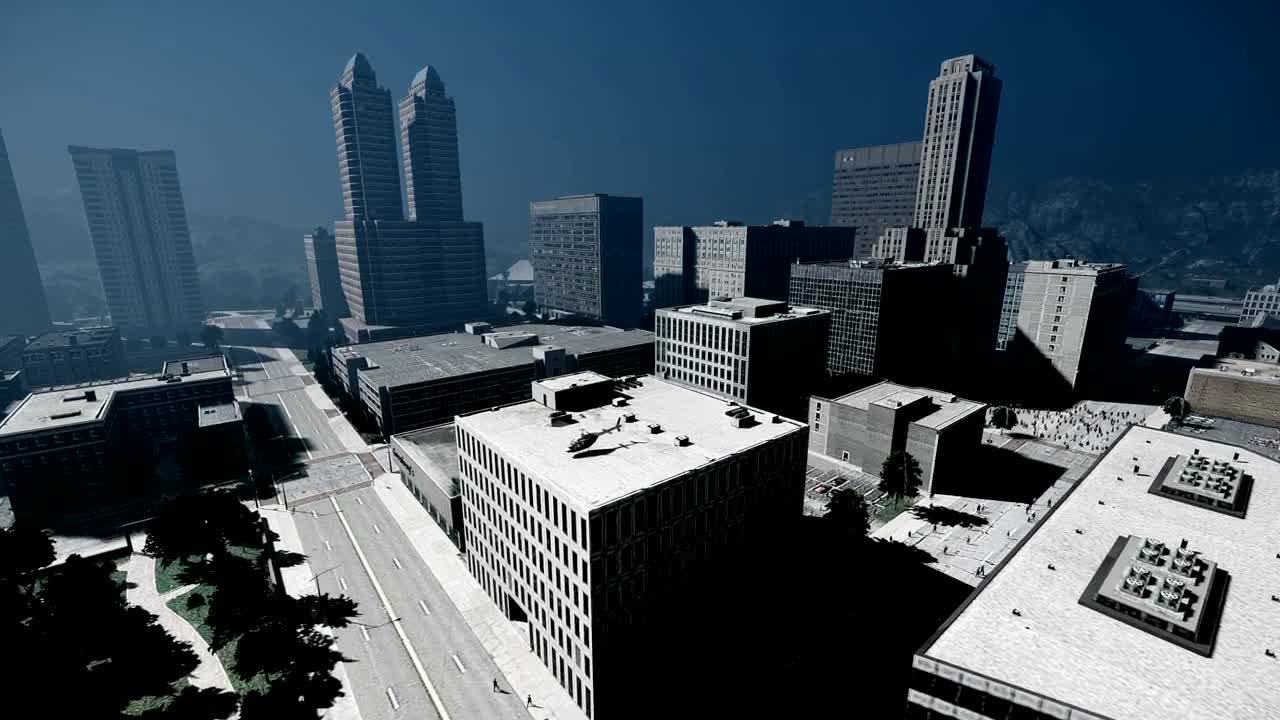 Stock Video 3d animation of buildings in a empty city PC Live Wallpaper