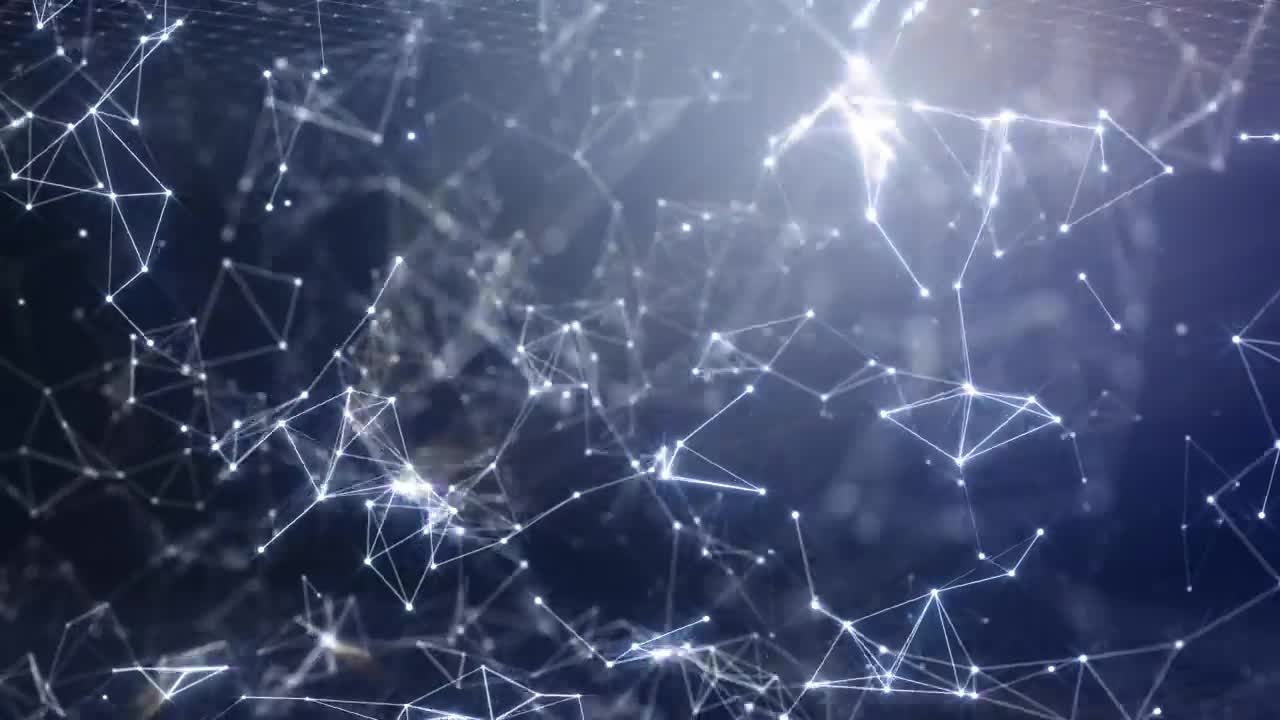 Stock Video 3d animation of lines and luminous points rotating PC Live Wallpaper