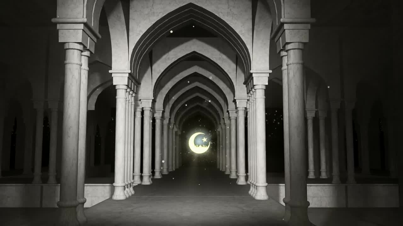 Stock Video 3d animation of the interior of a temple of islam PC Live Wallpaper