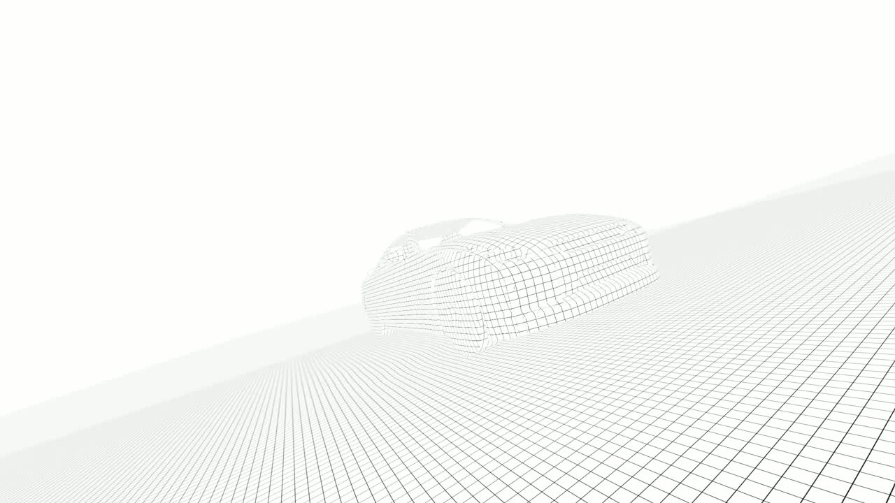 Stock Video 3d blue print of a sports car PC Live Wallpaper