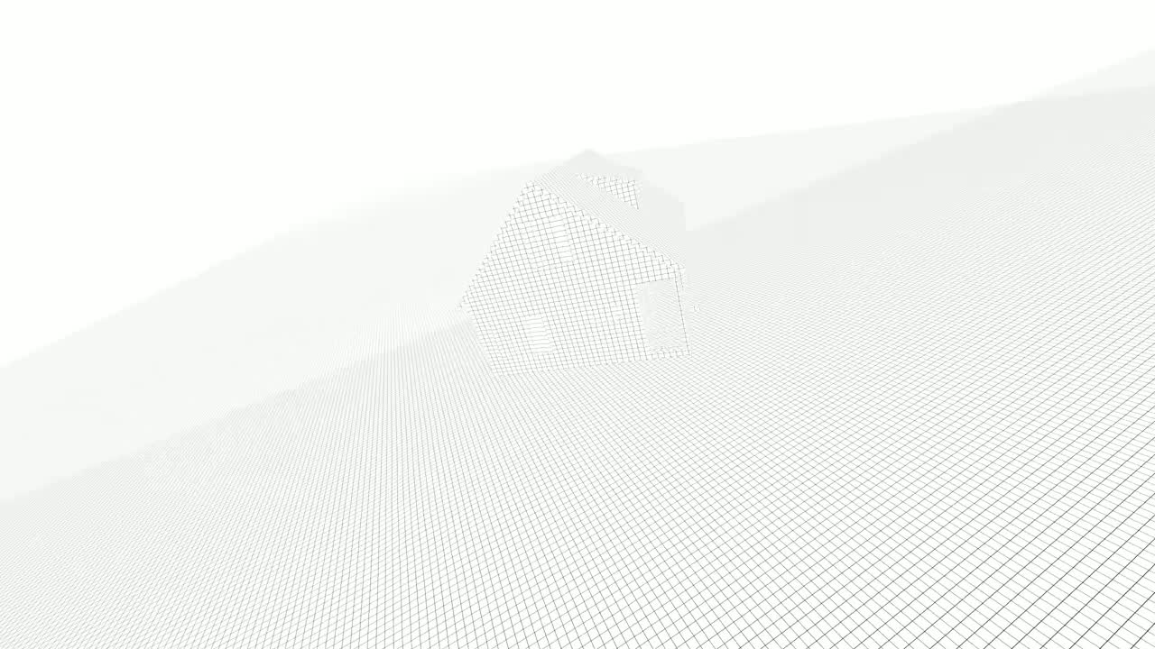 Stock Video 3d blueprint of a little house PC Live Wallpaper