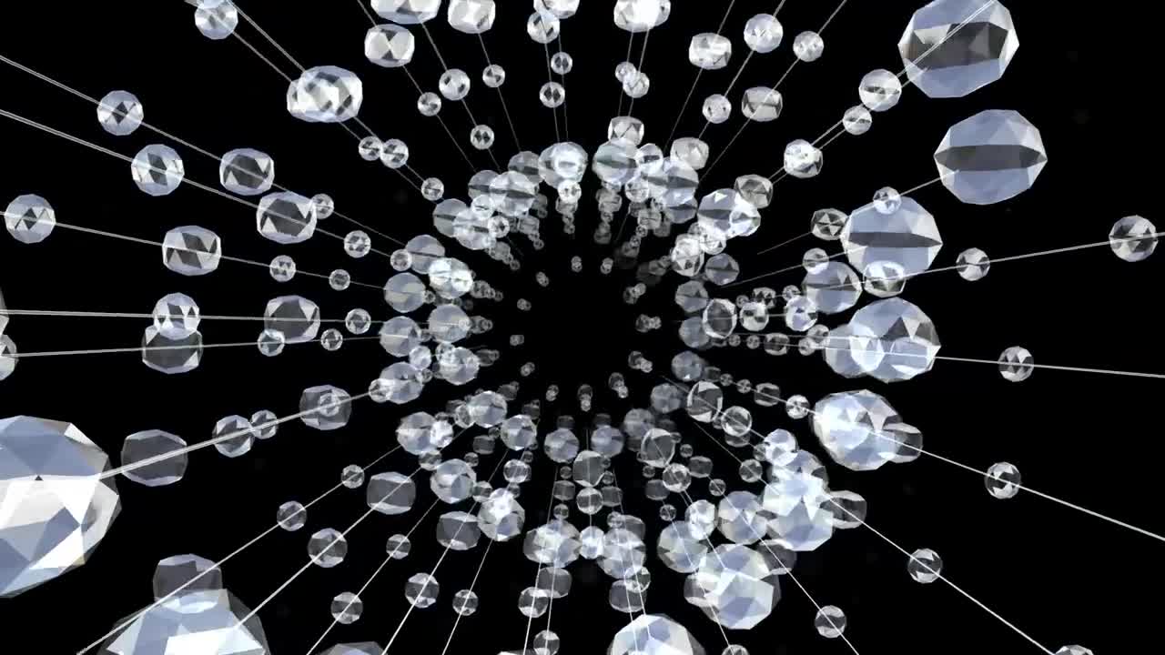 Stock Video 3d circular passageway with spheres of a chandelier PC Live Wallpaper