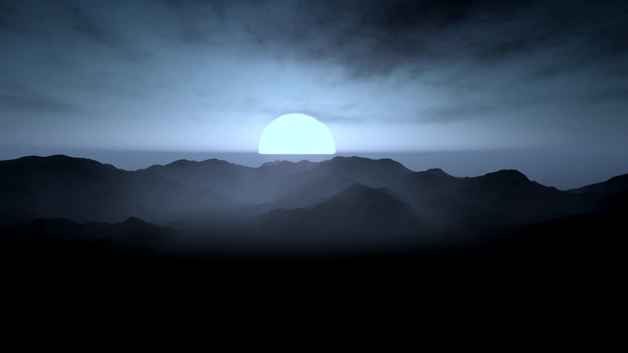 Stock Video 3d cloudy mountain range during a sunset PC Live Wallpaper