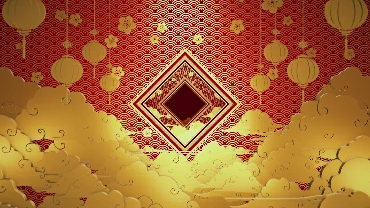 Stock Video 3d decorations with chinese new year concept PC Live Wallpaper