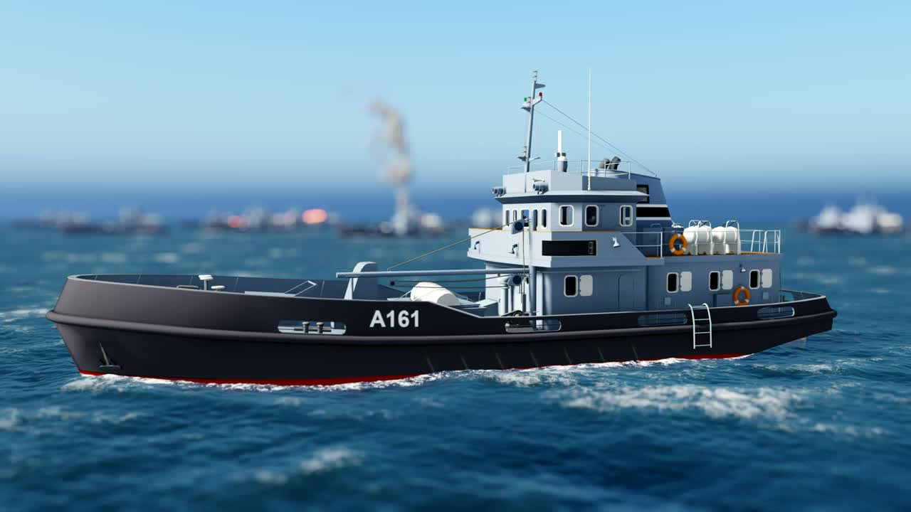 Stock Video 3d fishing boat in the middle of the sea PC Live Wallpaper